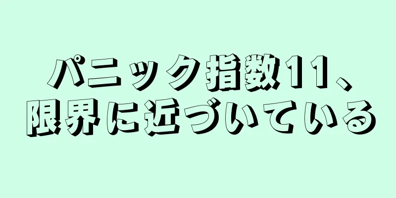 パニック指数11、限界に近づいている