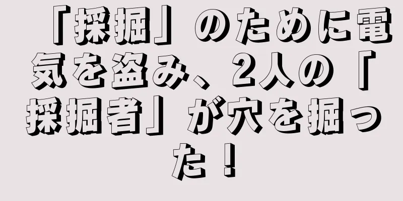 「採掘」のために電気を盗み、2人の「採掘者」が穴を掘った！