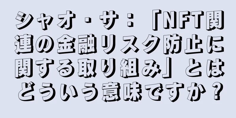 シャオ・サ：「NFT関連の金融リスク防止に関する取り組み」とはどういう意味ですか？