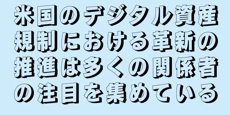 米国のデジタル資産規制における革新の推進は多くの関係者の注目を集めている