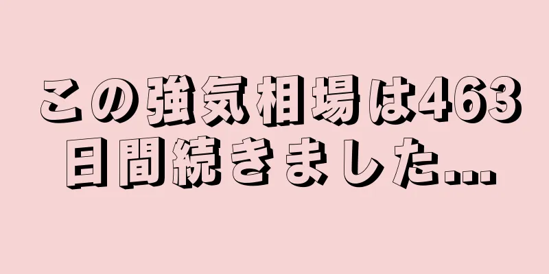 この強気相場は463日間続きました...