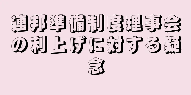 連邦準備制度理事会の利上げに対する疑念