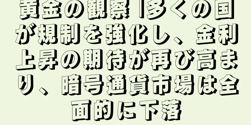 黄金の観察 |多くの国が規制を強化し、金利上昇の期待が再び高まり、暗号通貨市場は全面的に下落
