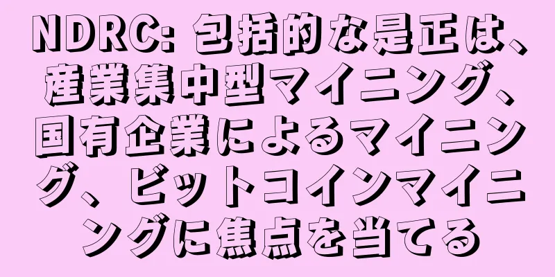 NDRC: 包括的な是正は、産業集中型マイニング、国有企業によるマイニング、ビットコインマイニングに焦点を当てる