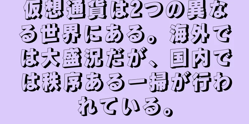 仮想通貨は2つの異なる世界にある。海外では大盛況だが、国内では秩序ある一掃が行われている。