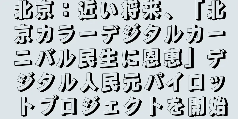 北京：近い将来、「北京カラーデジタルカーニバル民生に恩恵」デジタル人民元パイロットプロジェクトを開始