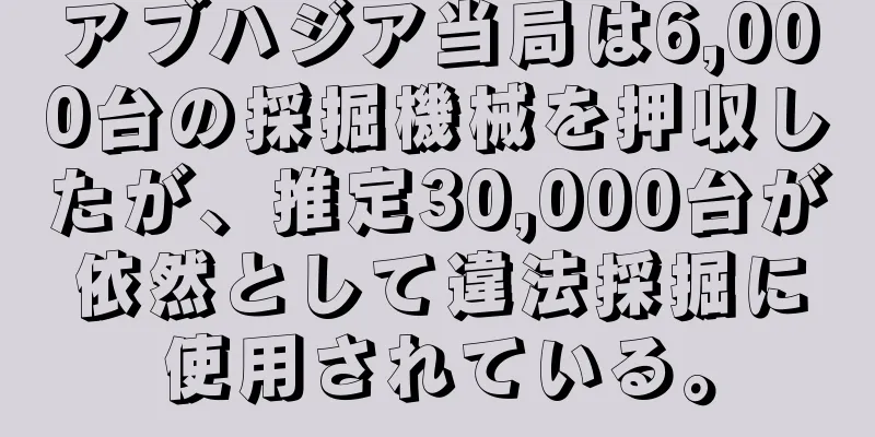 アブハジア当局は6,000台の採掘機械を押収したが、推定30,000台が依然として違法採掘に使用されている。