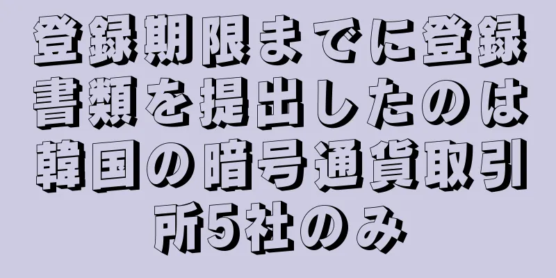 登録期限までに登録書類を提出したのは韓国の暗号通貨取引所5社のみ