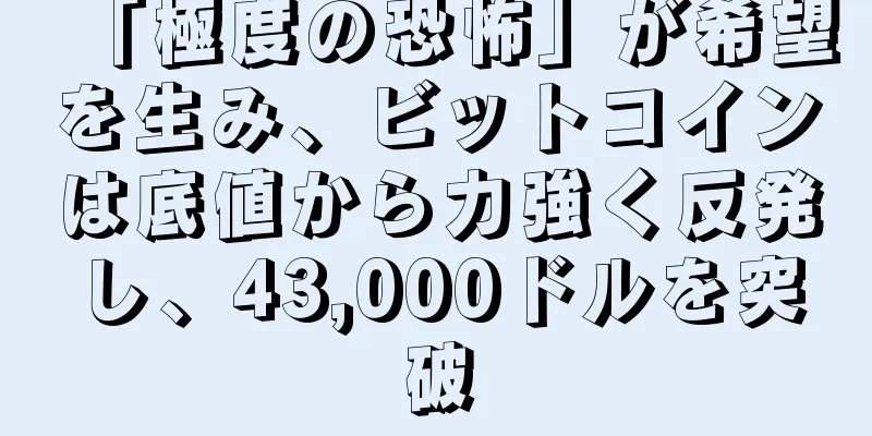「極度の恐怖」が希望を生み、ビットコインは底値から力強く反発し、43,000ドルを突破