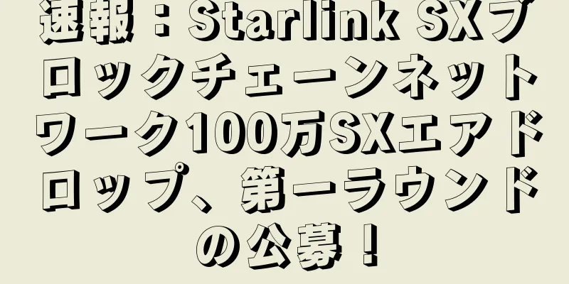 速報：Starlink SXブロックチェーンネットワーク100万SXエアドロップ、第一ラウンドの公募！