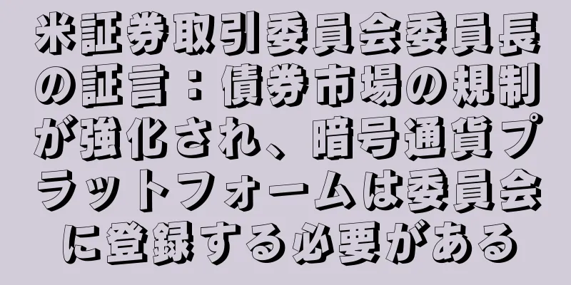 米証券取引委員会委員長の証言：債券市場の規制が強化され、暗号通貨プラットフォームは委員会に登録する必要がある