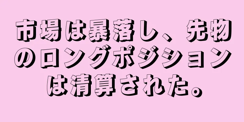 市場は暴落し、先物のロングポジションは清算された。