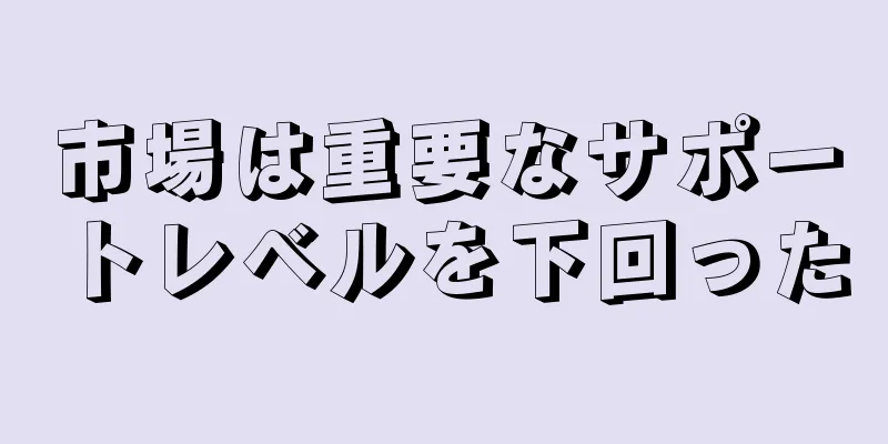 市場は重要なサポートレベルを下回った