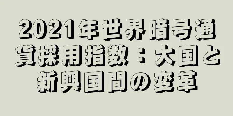 2021年世界暗号通貨採用指数：大国と新興国間の変革