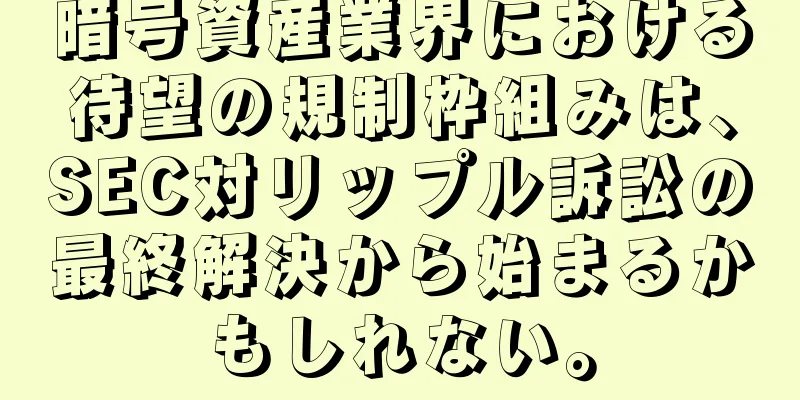 暗号資産業界における待望の規制枠組みは、SEC対リップル訴訟の最終解決から始まるかもしれない。
