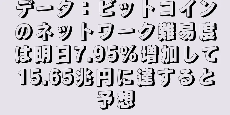 データ：ビットコインのネットワーク難易度は明日7.95％増加して15.65兆円に達すると予想