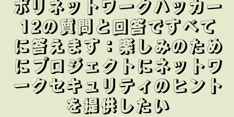 ポリネットワークハッカー12の質問と回答ですべてに答えます：楽しみのためにプロジェクトにネットワークセキュリティのヒントを提供したい
