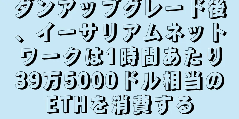 ダンアップグレード後、イーサリアムネットワークは1時間あたり39万5000ドル相当のETHを消費する