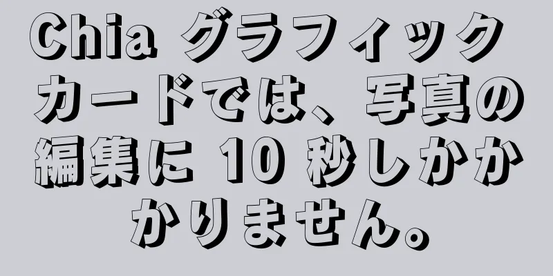 Chia グラフィック カードでは、写真の編集に 10 秒しかかかりません。