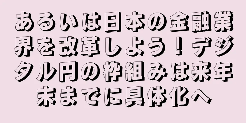 あるいは日本の金融業界を改革しよう！デジタル円の枠組みは来年末までに具体化へ