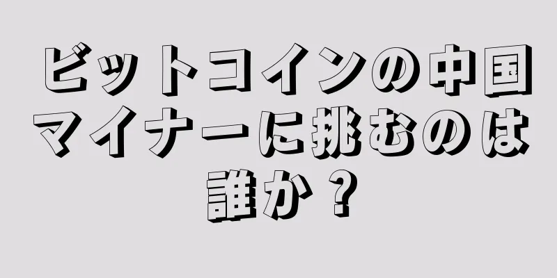 ビットコインの中国マイナーに挑むのは誰か？