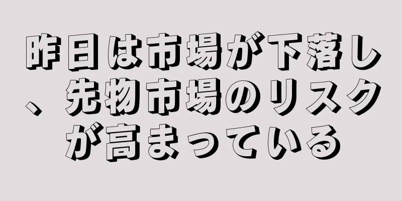 昨日は市場が下落し、先物市場のリスクが高まっている