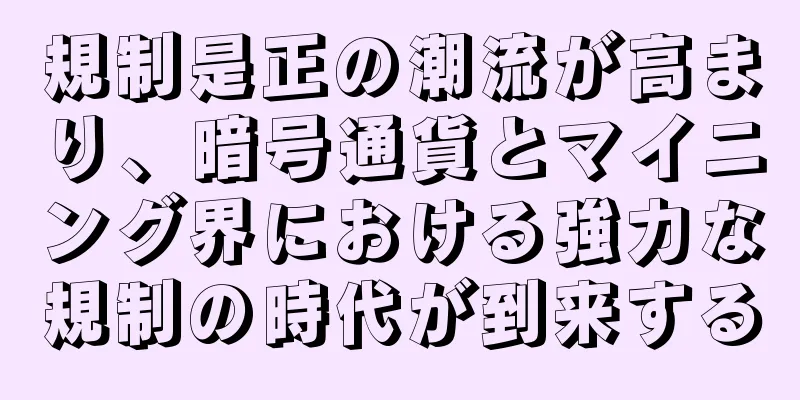 規制是正の潮流が高まり、暗号通貨とマイニング界における強力な規制の時代が到来する