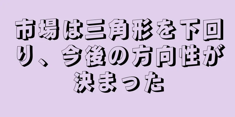 市場は三角形を下回り、今後の方向性が決まった