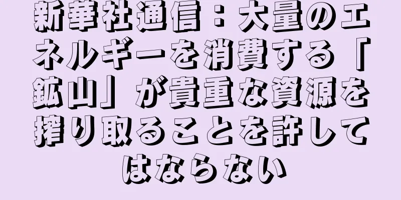 新華社通信：大量のエネルギーを消費する「鉱山」が貴重な資源を搾り取ることを許してはならない