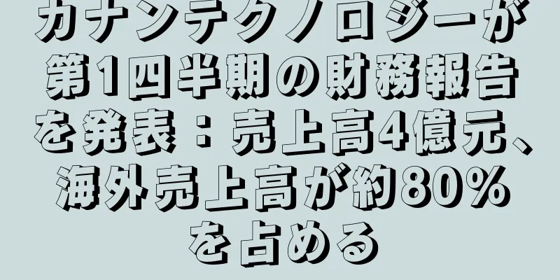 カナンテクノロジーが第1四半期の財務報告を発表：売上高4億元、海外売上高が約80％を占める