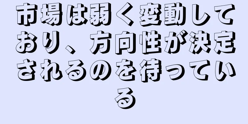 市場は弱く変動しており、方向性が決定されるのを待っている