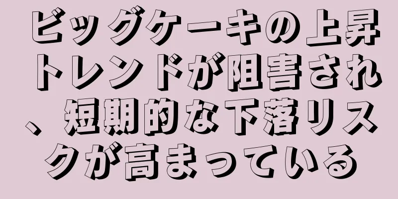 ビッグケーキの上昇トレンドが阻害され、短期的な下落リスクが高まっている