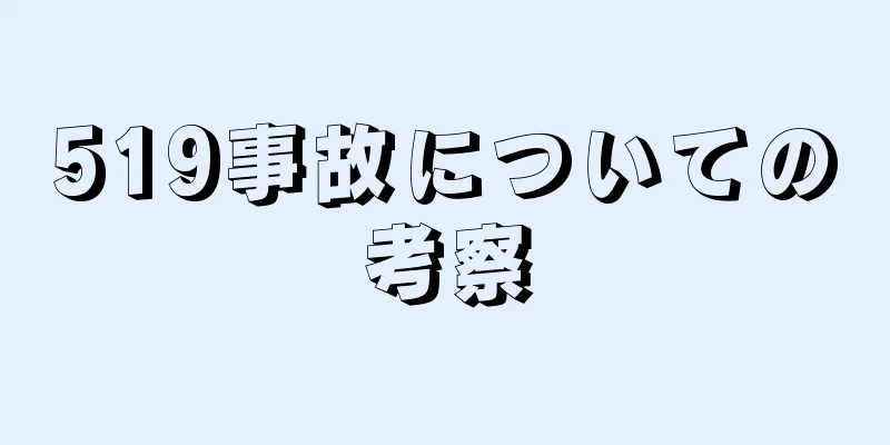 519事故についての考察