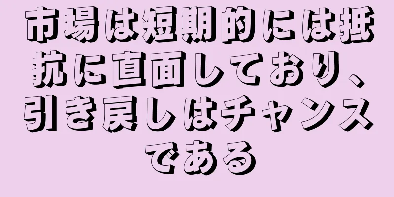 市場は短期的には抵抗に直面しており、引き戻しはチャンスである