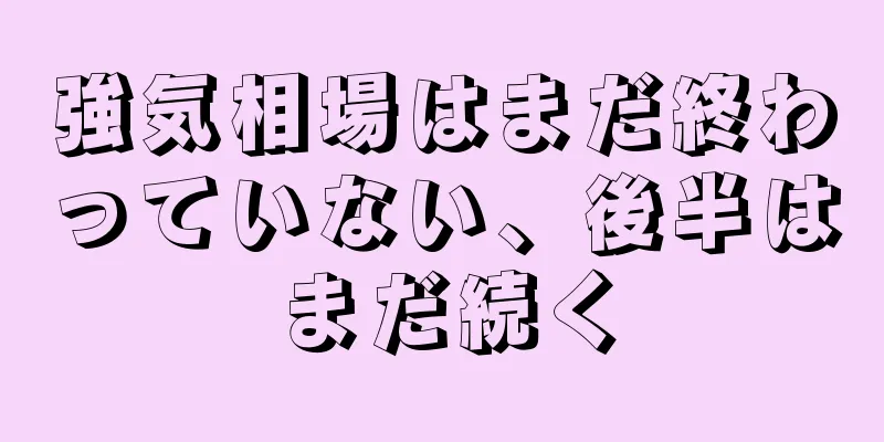 強気相場はまだ終わっていない、後半はまだ続く