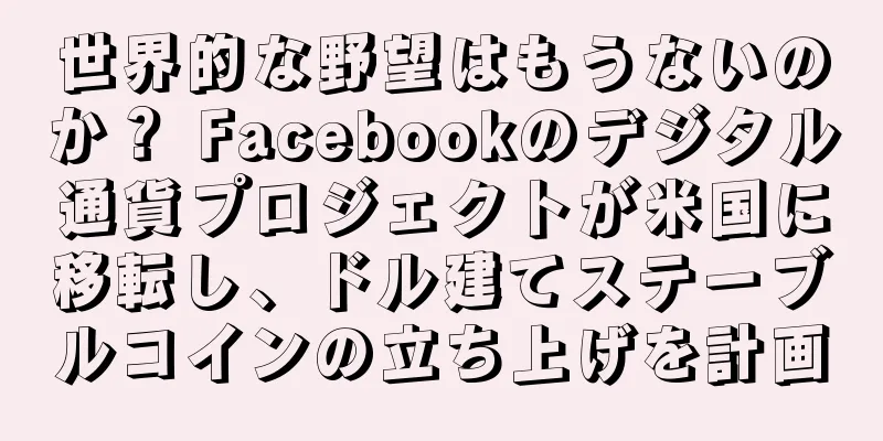 世界的な野望はもうないのか？ Facebookのデジタル通貨プロジェクトが米国に移転し、ドル建てステーブルコインの立ち上げを計画