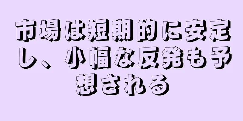 市場は短期的に安定し、小幅な反発も予想される