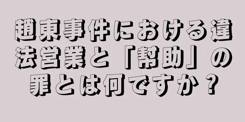 趙東事件における違法営業と「幇助」の罪とは何ですか？