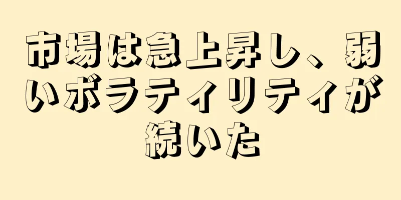市場は急上昇し、弱いボラティリティが続いた