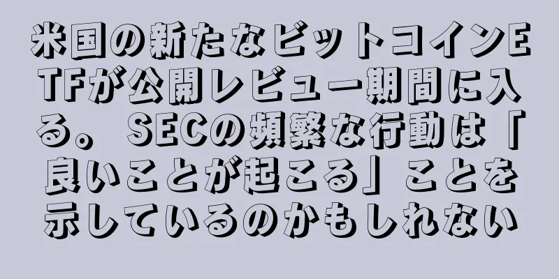 米国の新たなビットコインETFが公開レビュー期間に入る。 SECの頻繁な行動は「良いことが起こる」ことを示しているのかもしれない