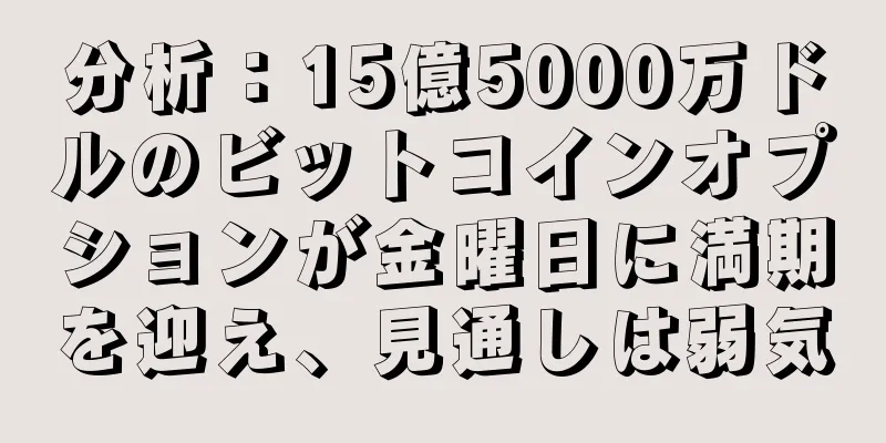 分析：15億5000万ドルのビットコインオプションが金曜日に満期を迎え、見通しは弱気
