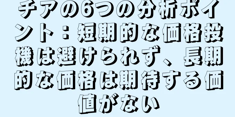 チアの6つの分析ポイント：短期的な価格投機は避けられず、長期的な価格は期待する価値がない