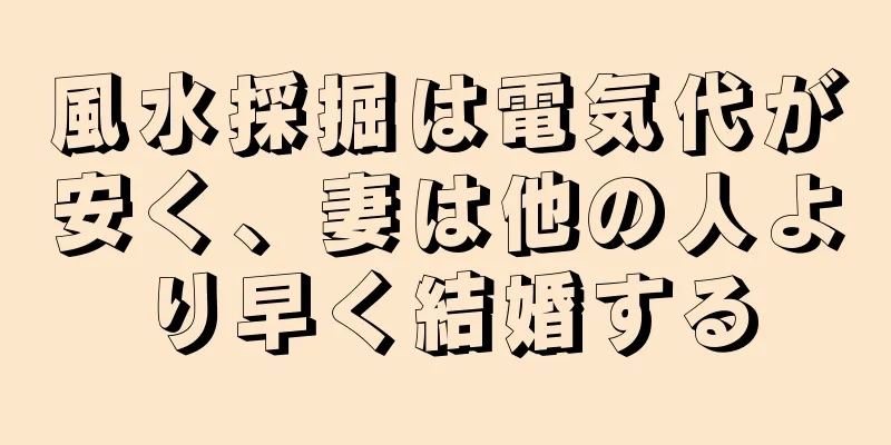 風水採掘は電気代が安く、妻は他の人より早く結婚する