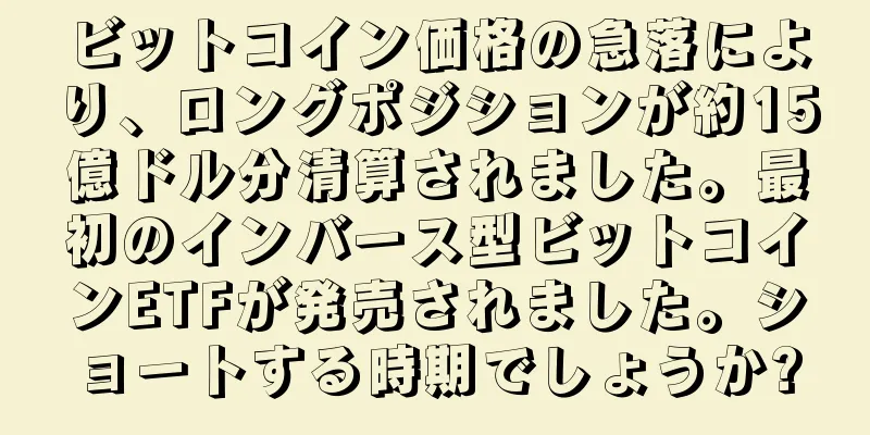 ビットコイン価格の急落により、ロングポジションが約15億ドル分清算されました。最初のインバース型ビットコインETFが発売されました。ショートする時期でしょうか?