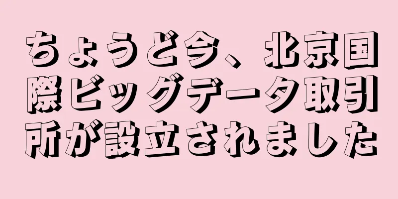 ちょうど今、北京国際ビッグデータ取引所が設立されました