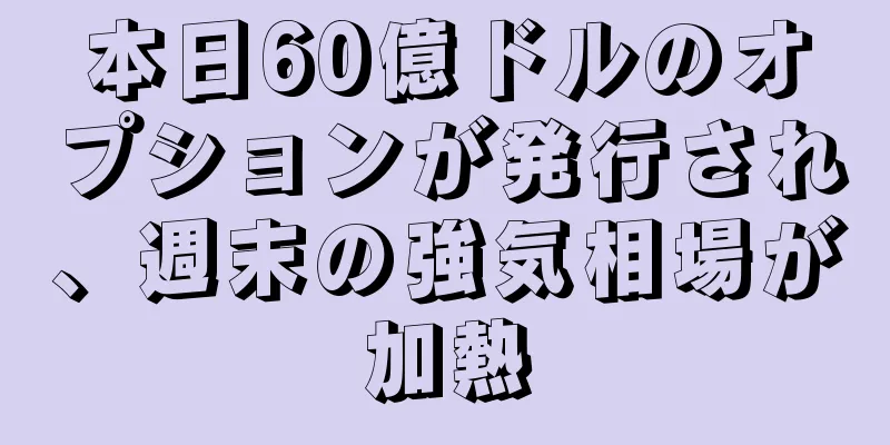 本日60億ドルのオプションが発行され、週末の強気相場が加熱