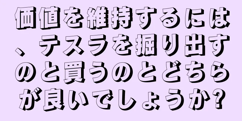価値を維持するには、テスラを掘り出すのと買うのとどちらが良いでしょうか?