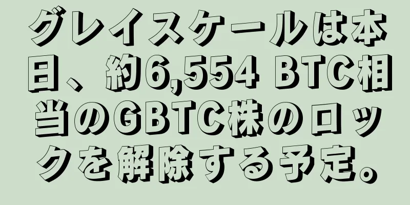 グレイスケールは本日、約6,554 BTC相当のGBTC株のロックを解除する予定。