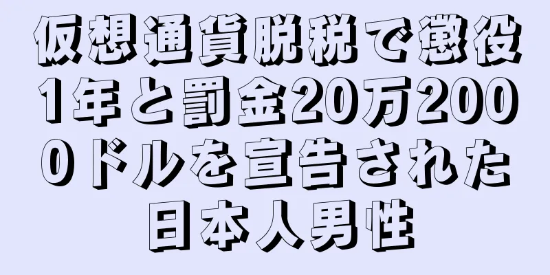 仮想通貨脱税で懲役1年と罰金20万2000ドルを宣告された日本人男性
