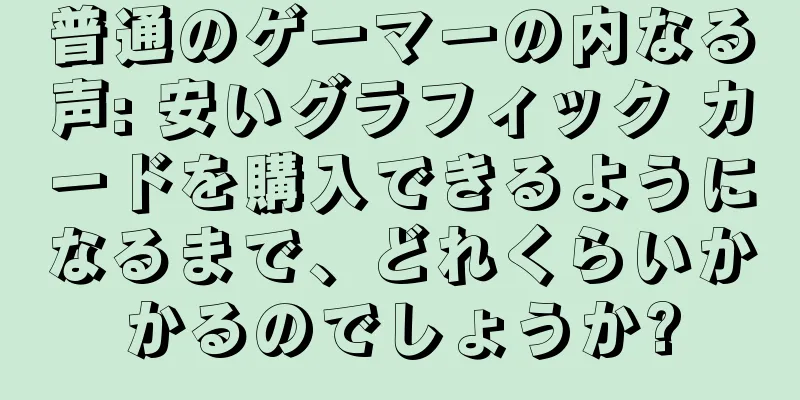 普通のゲーマーの内なる声: 安いグラフィック カードを購入できるようになるまで、どれくらいかかるのでしょうか?